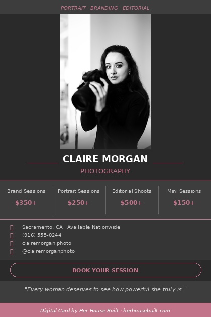 Photographer — Claire Morgan