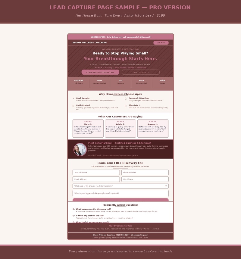 Lead Capture Page Pro Sample