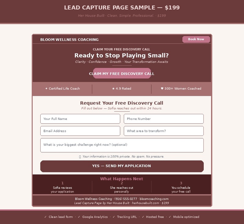 Lead Capture Page Sample